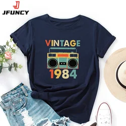 JFUNCY Oversized Short Sleeve Tee Shirt Women's T-Shirt Woman Clothes Women Graphic Top 2024 Summer Cotton Female Clothing