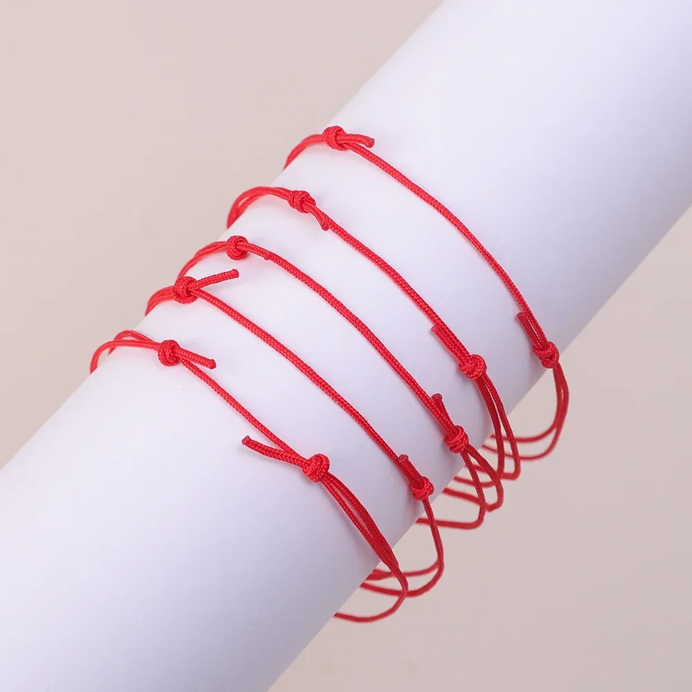 Couple Simple Thin Red String Bracelet for Lover Rope Braided Bracelets Protect Good Luck Amulet for Success Handmade Jewelry