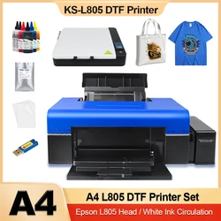 A4 DTF Printer Bundle for Epson L805 Direct Transfer Film DTF Printer with White Ink Cycle for Clothes T-shirt Printing Machine