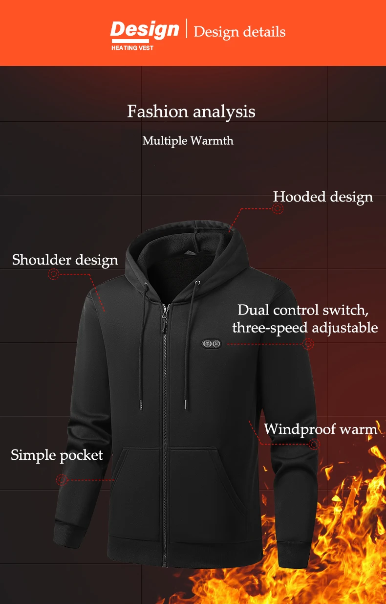 Hoodie Jacket That Will Heat Up Windproof 17 Zones Heated Hoodies Jackets Male Hoodie Winter Warm (Not Included The Power Bank) 10 S2df03be7f69e49aabac141f649c3acafe