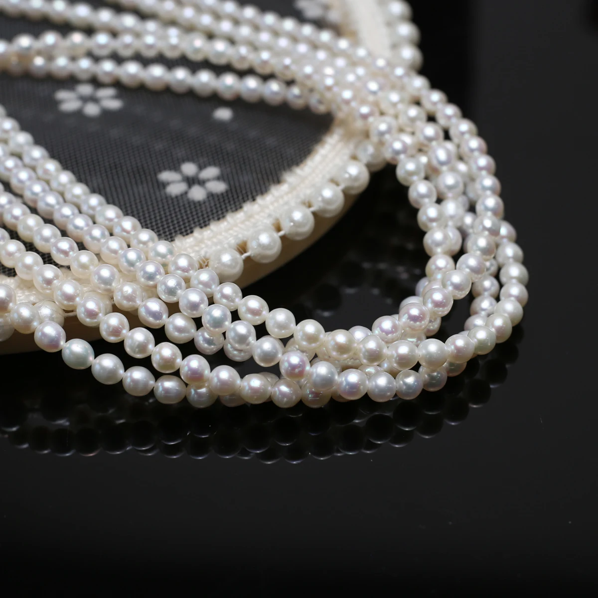 

AA 4-5mm White Natural Freshwater Pearl Round Semi-Finished Beads for Jewelry Making Supplies DIY Necklace Bracelet Accessories