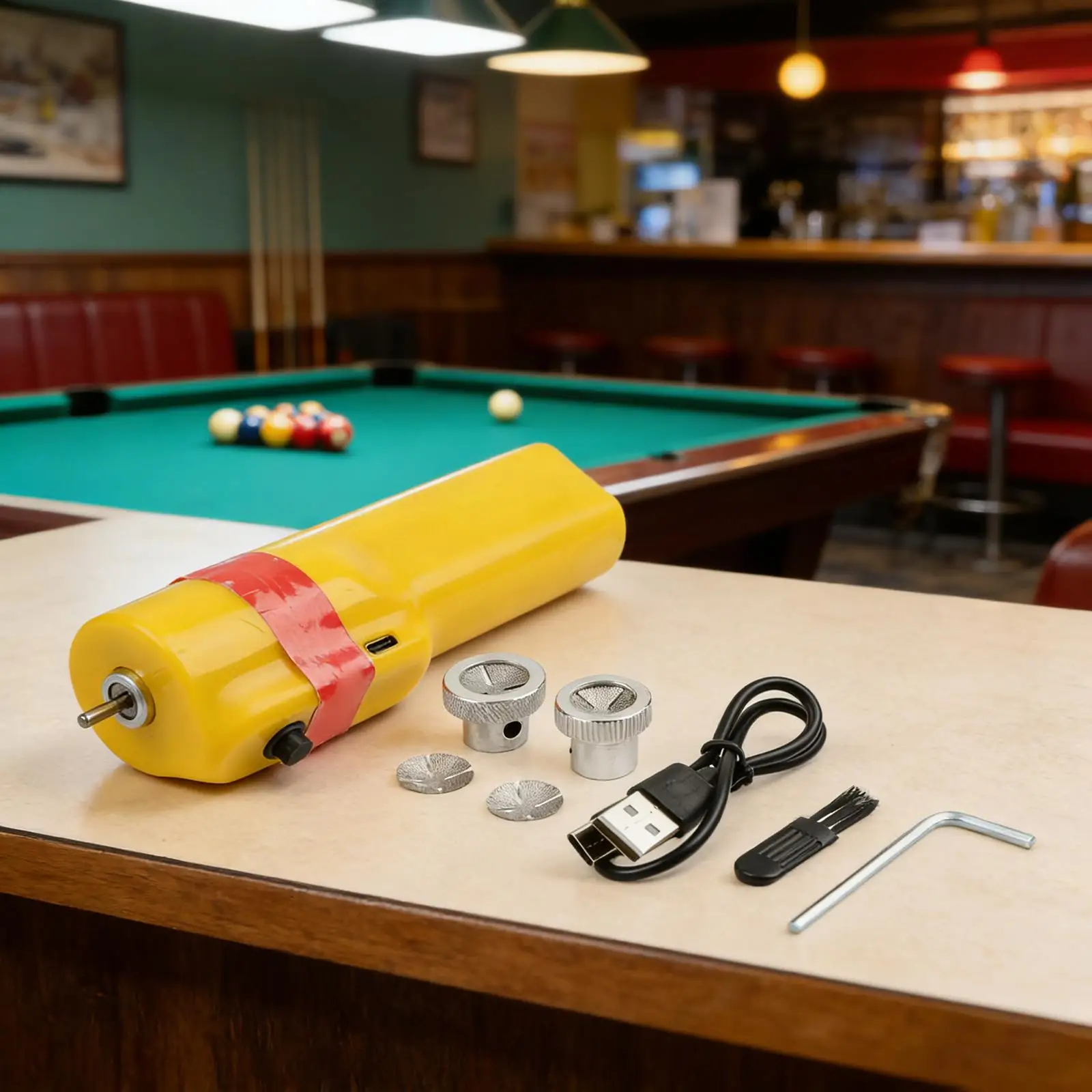 

Electric Cue Tip Shaper for Pool For Snooker Billiards Cue Tips with Efficient Motorized Operation and Reliable Tip Formation