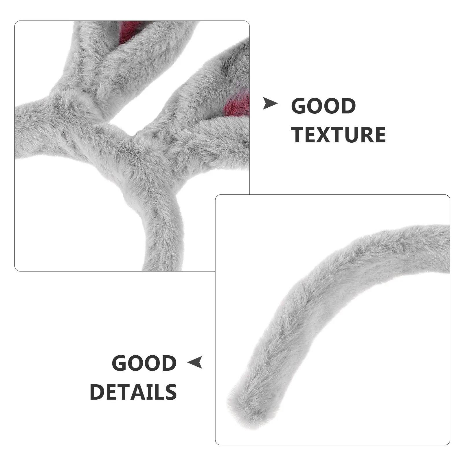 Rabbit Ear Headband Gray Long Style Adorable Animal Cosplay Prop for Girls Fancy Dress Up Daily Fashion Statement