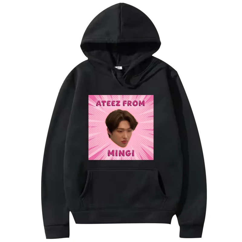 

K-POP Ateez mingi funny graphics hoodie 2025 men women vintage Long sleeve fashion Sweatshirt with print oversized hoodie unisex