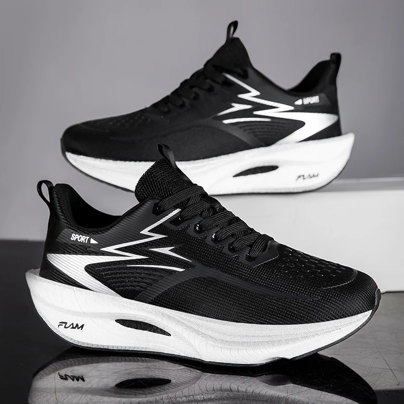 Marathon Men Sports Running Shoes Carbon Board Air Cushion Breathable Lightweight Women's Comfortable Athletic Nonskid Sneakers
