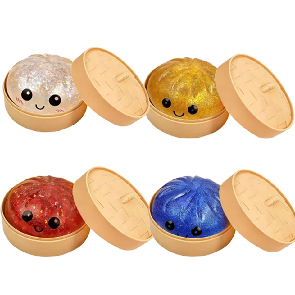 Neuer Simulations-Flash-Dumpling-Druckball mit langsamem Rückprall, weicher Quetschball zur Dekompression für Büro und Zuhause