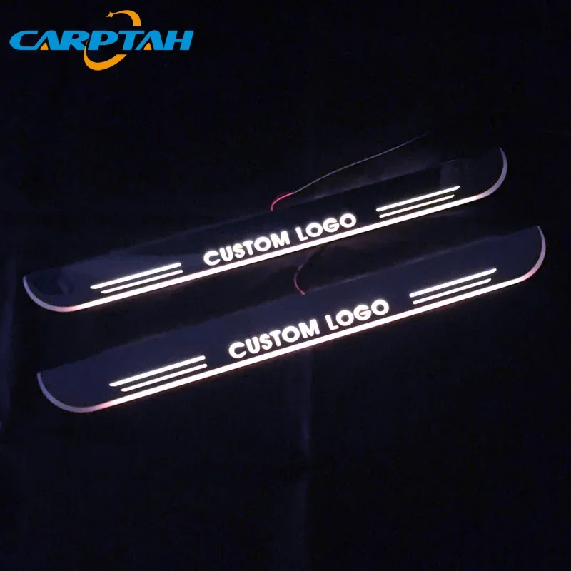 CARPTAH Trim Pedal Car Exterior Parts LED Door Sill Scuff Plate Pathway Dynamic Streamer Light For Chevrolet Sonic 2015 - 2018