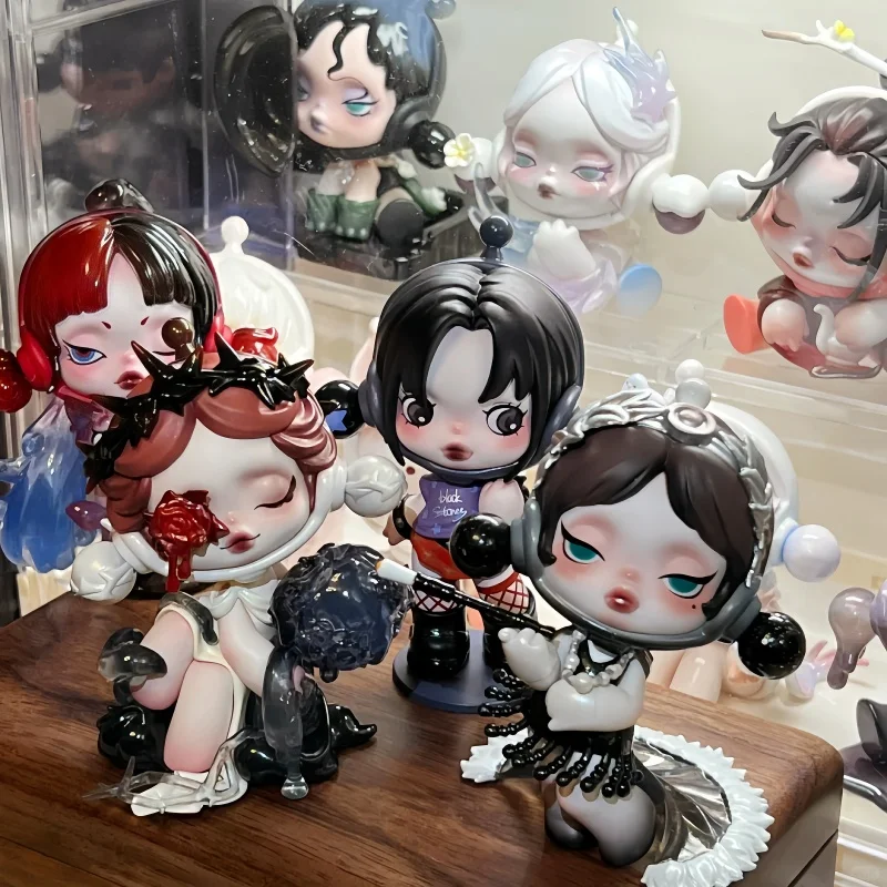 

In Stock Elevator Skullpanda Series Nana Black Maid Butterfly Miss Cartoon Model Adult Pvc Toys Decor Collection Holiday Gifts