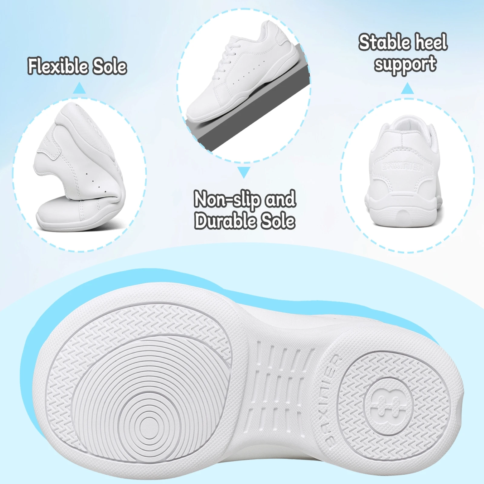 BAXINIER 화이트 치어리딩 슈즈 (여아/남아/청소 - Sneaker Case 리뷰 및 가격