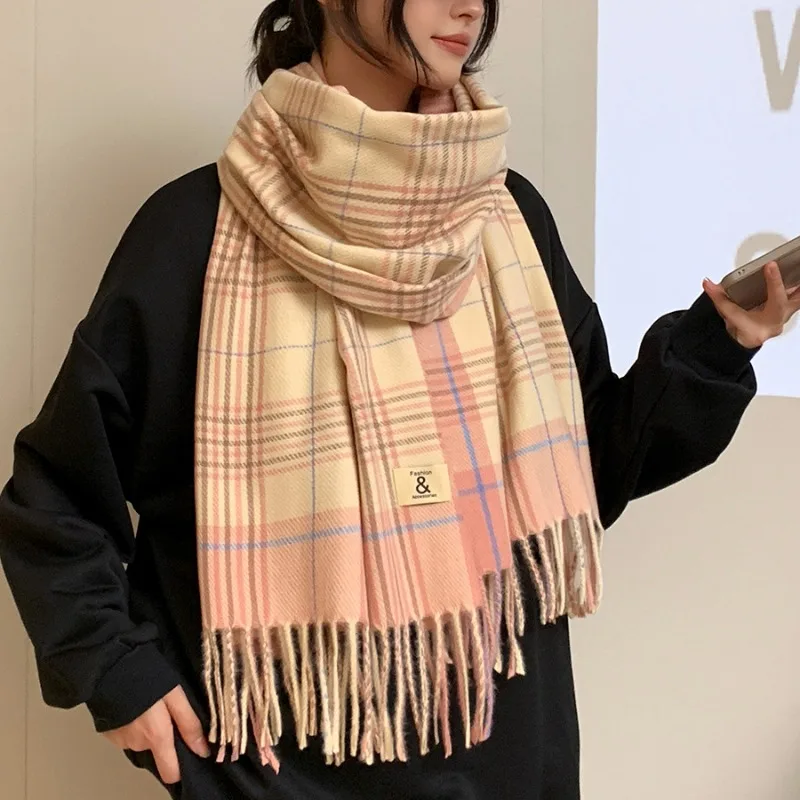 Luxury Brand Cashmere Warm Scarf for Women Design Winter Men Shawl Wrap Pashmina 2024 Plaid Female Bufanda Echarpe Foulard