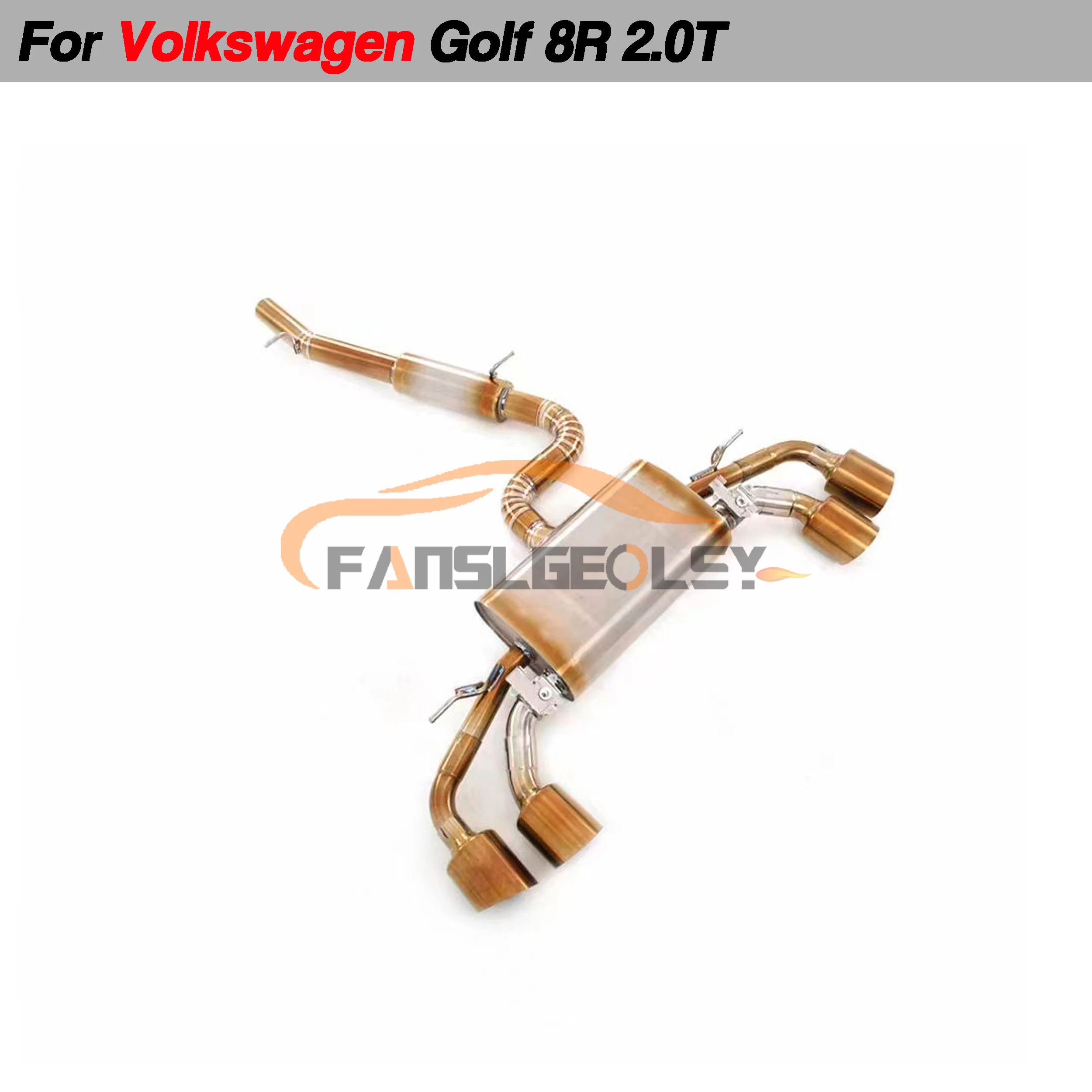 For VW Golf 8R 2.0T Titanium Alloy Catback Performance Exhaust System Valve With Muffler Pipes Tuning exhaust assembly