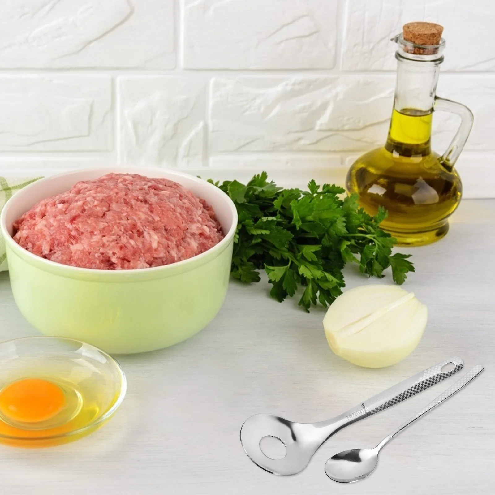 

2Pcs Stainless Steel Meatball Maker Spoon Stainless Kitchen Cooking Tools Meat Ball Maker Meatball Spoon