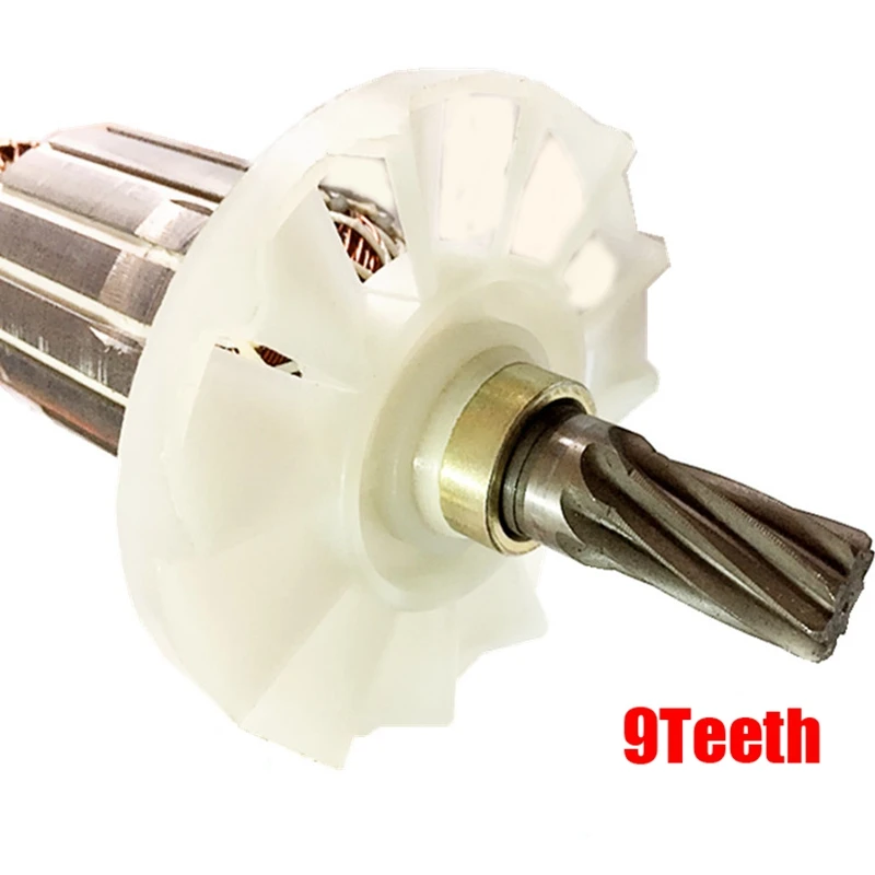 AC 220-230V Demolition Hammer Motor Rotor For Hitachi 9 Tooth 360286E H65SB2 H65SD2 H65SD H70SD H70SA Accessories