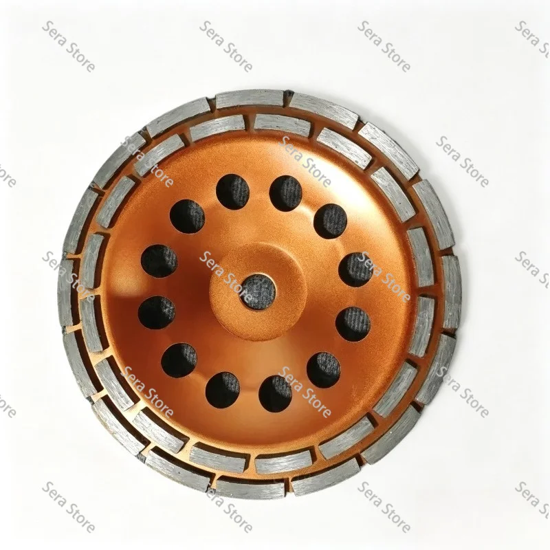 230MM Concrete Diamond Double Row Grinding Wheel Marble Granite Angle Grinder Tool 9 Inch Sanding Disc Aperture 22.23MM