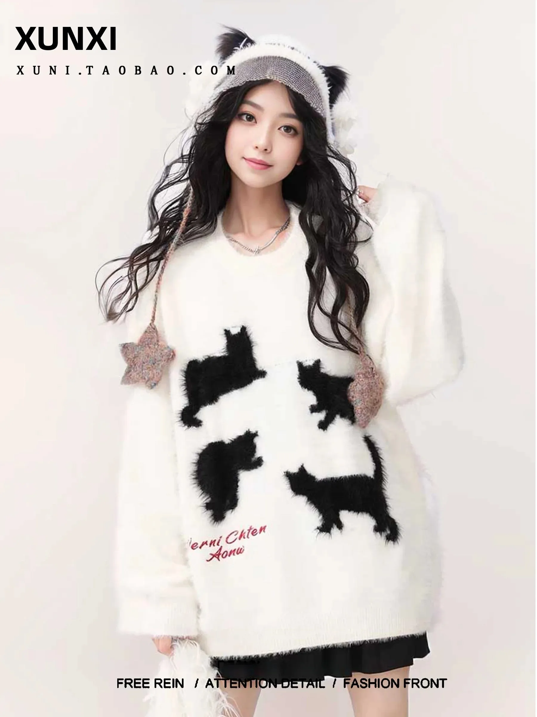 Soft Cozy  Design Long Sleeve Women's Sweater Versatile Lazy Style Winter New Arrival XUNXI Commute Loose Fit Thermal Knit...