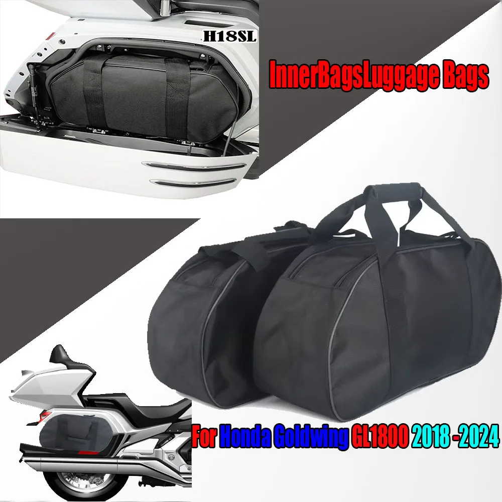 Motorcycle Bag Side Case Inner Bags Luggage Bags Black For Honda Goldwing GL1800 2018 2019 2020 2021 2022 2023 2024