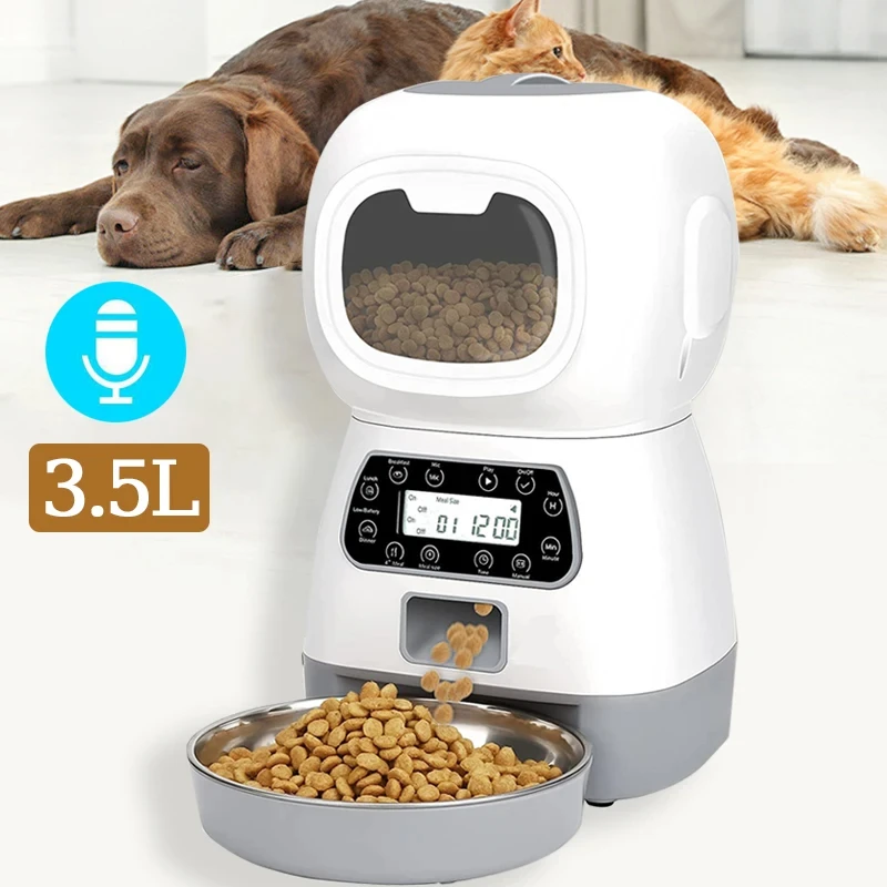 

Smart Automatic Pet Feeder, Food Dispenser for Dog and Cat, Bowl Timer, Robot Pet FeedingAuto Sensor, Fountain, 3.5L