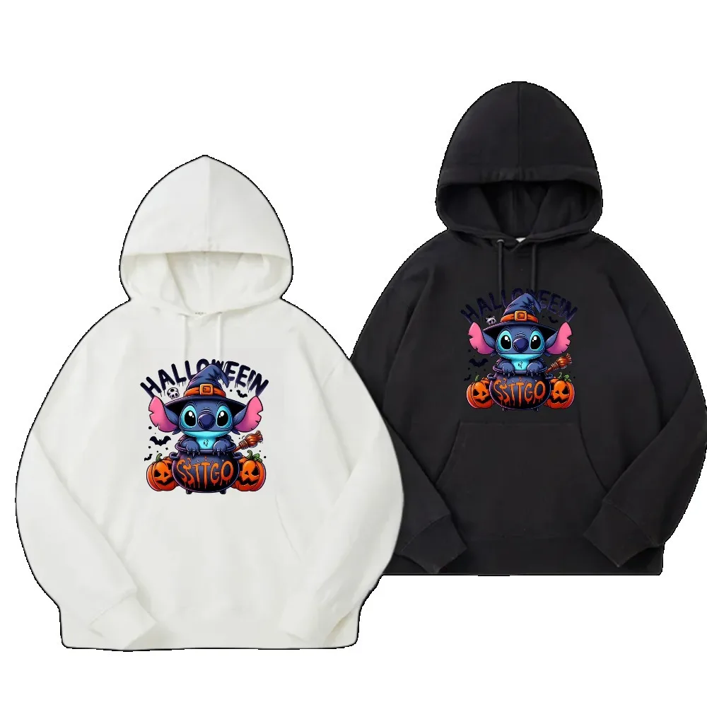 

Свитер с ограниченным принтом Disney Stitch Halloween, осенне-зимний мужской и женский свитер с капюшоном, пуловер с длинными рукавами