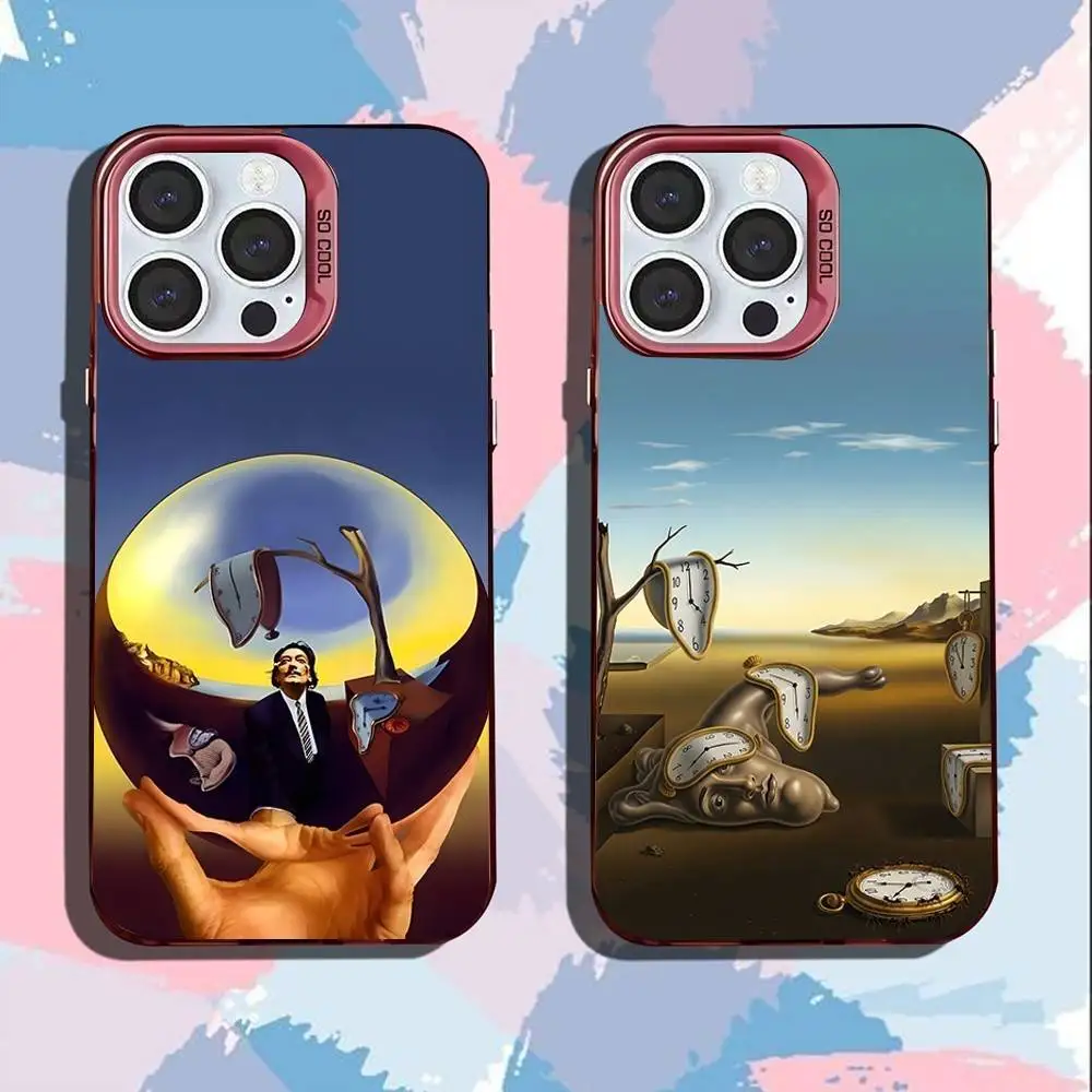 

S-Salvador D-Dali Art Phone Case For iPhone 17,16,15,14,13,12,11,Mini,Pro,SE,MAX Pink Matte Silicone Cover