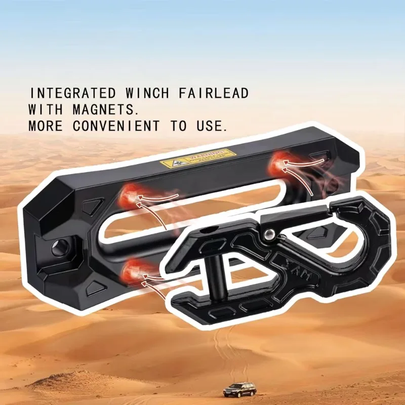 Off-Road Vehicle Winch Guide Tow Hook Hawse Fairlead Grade 80 Forged Steel Winch Hook 45000lb Fracture Strength