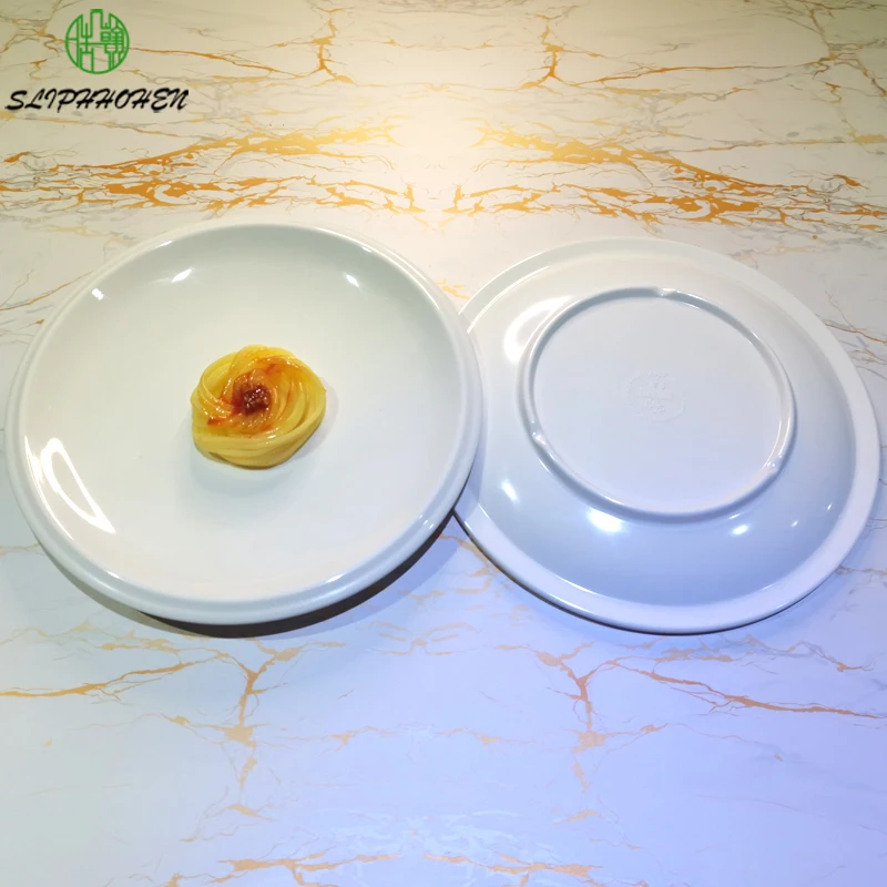 7/8/9/10/11 Inch Dinner Plates Round White Dinnerware A5 Melamine Imitation Porcelain Dining Utensils Restaurant Tableware