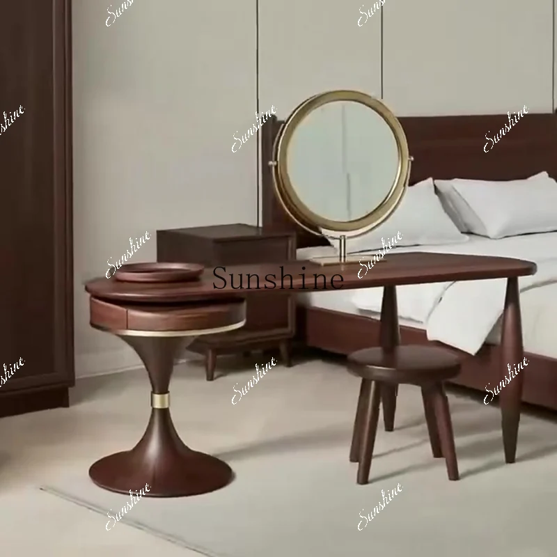 

Black walnut, dresser light luxury bedroom simple modern, premium, table and chairsN