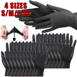 100/50/10pcs Disposable Nitrile Tattoo Gloves Black Latex Permanent Waterproof Permanent Tattoo Gloves for Household Cleaning