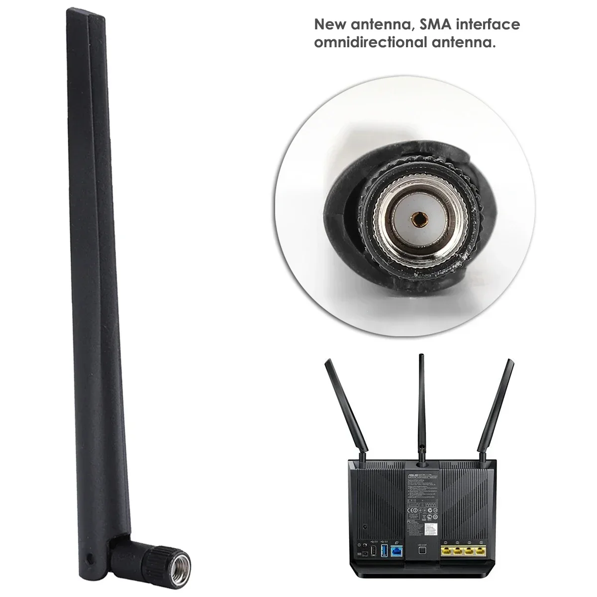 Qualité Antenne RP-SMA Femelle Routeur WIFi Sans Fil 16CM 2.4G/5G 6DBi touristes-Bande Pour ASUS Carte Réseau À Gain ÉWer