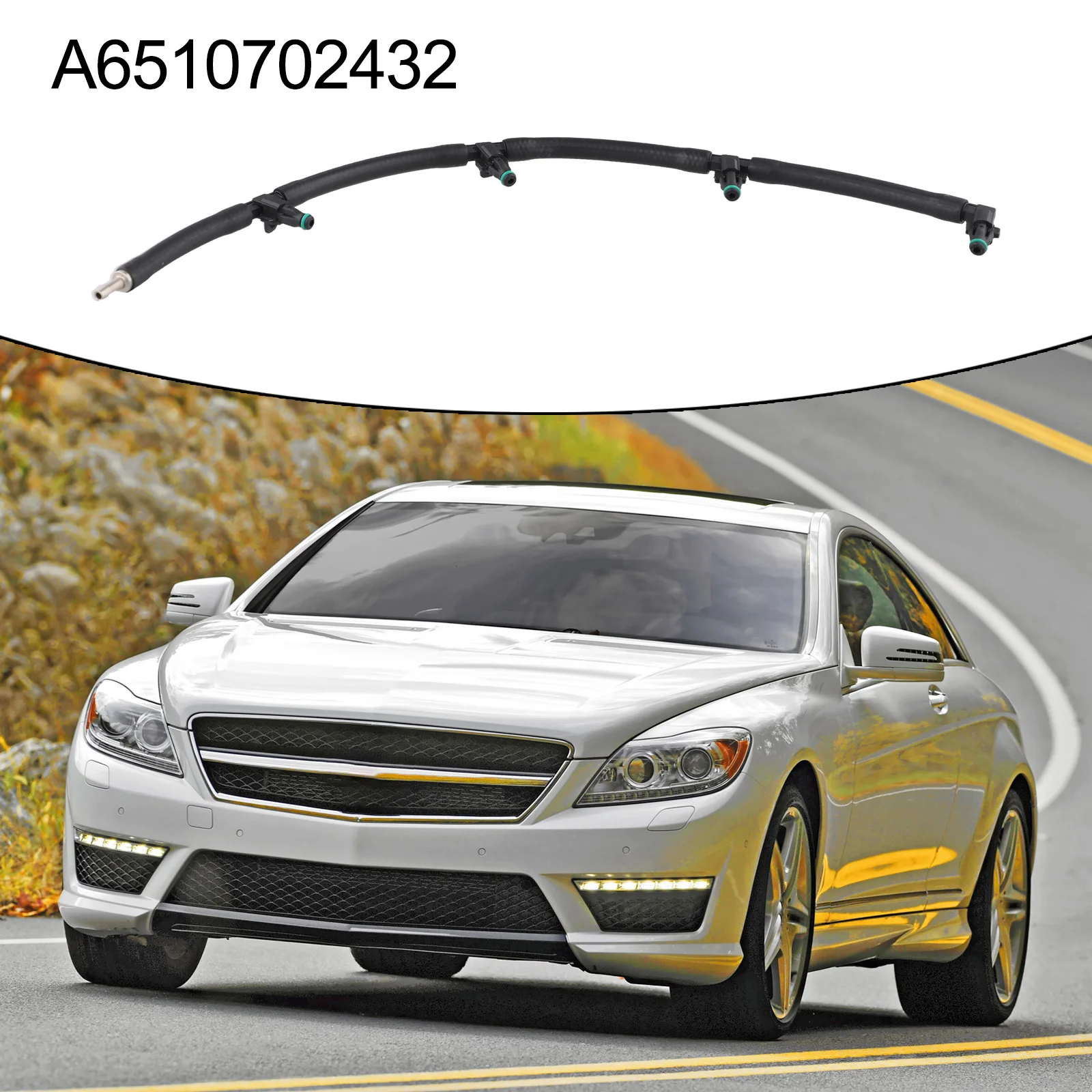 Car Fuel Return Line Car Accessories A6510702432 Black Car Diesel Fuel Injector Return Hose Line Pipe Brand New
