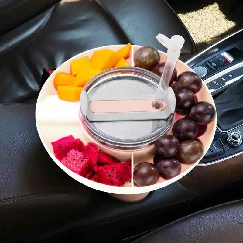 Snack Bowl For Cup Reusable Snack Platters With 3 Compartments Water Bottle Accessories Food Storage For Home Outdoor