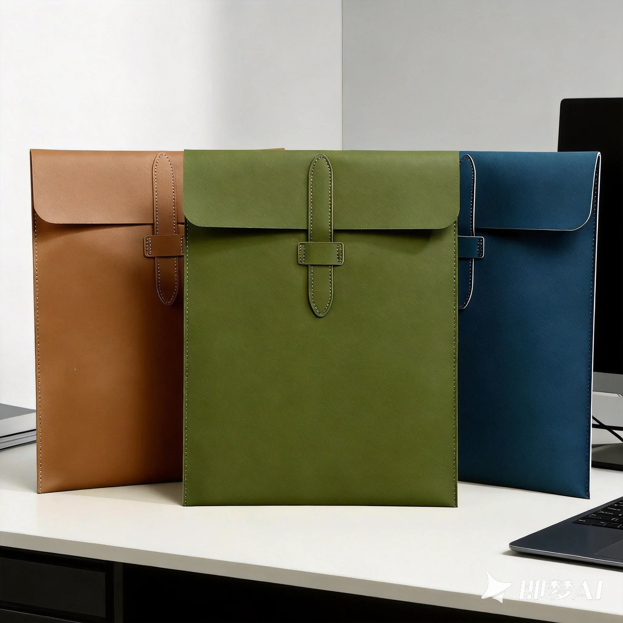 Vertical A4 PU File Folder, Litchi Grain Waterproof Document Bag, Large Capacity Business Office Paper Storage Envelope