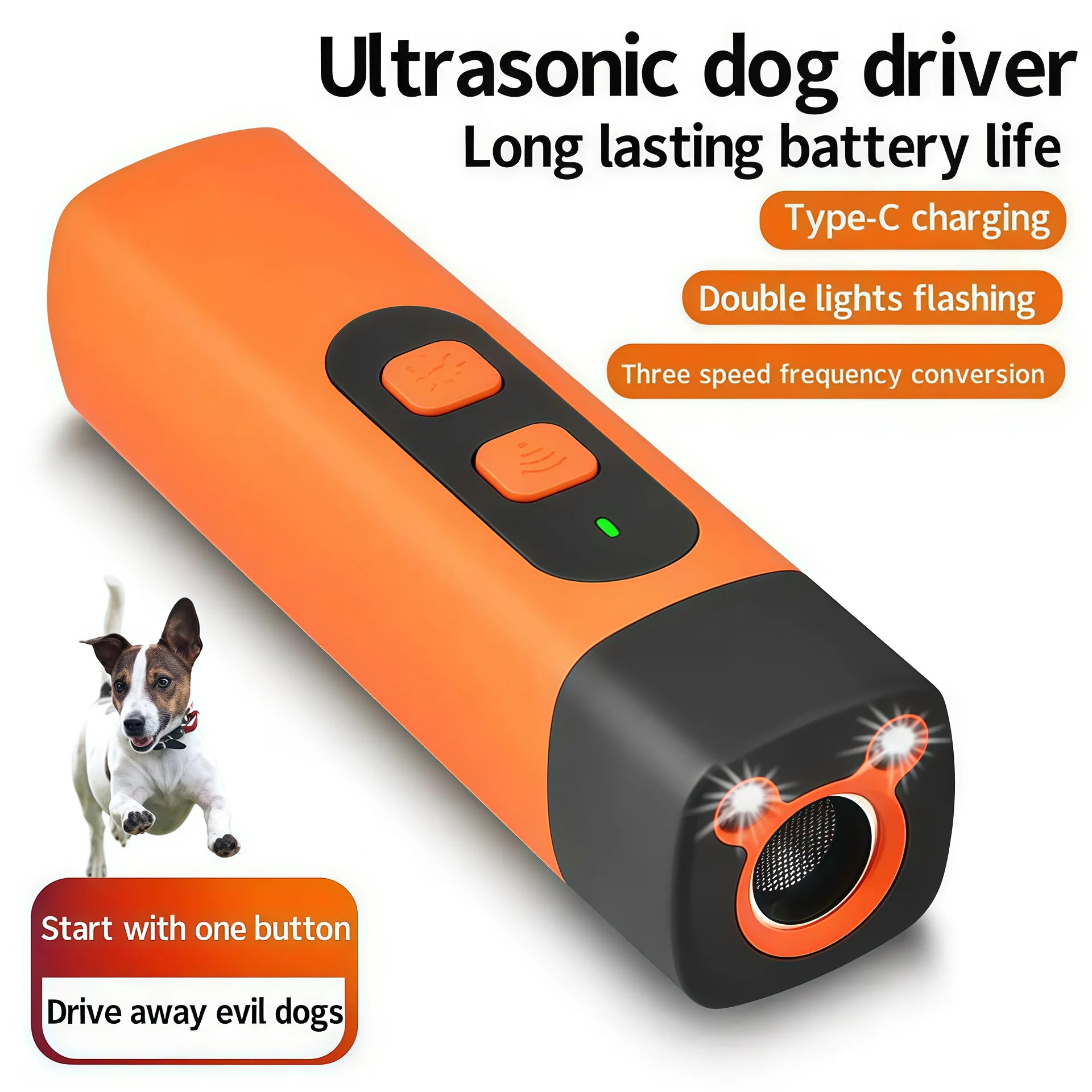 Anti Bark Device for Dogs Ultrasonic Dog Repeller Barking Devices with LED Flashlight Stop Bad Behavior Without Screaming Clap