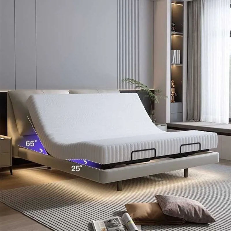 Smart Electric Elephant Ears Light Luxury First Layer Cowhide Suspension Multifunctional Double Bed Bedroom Household