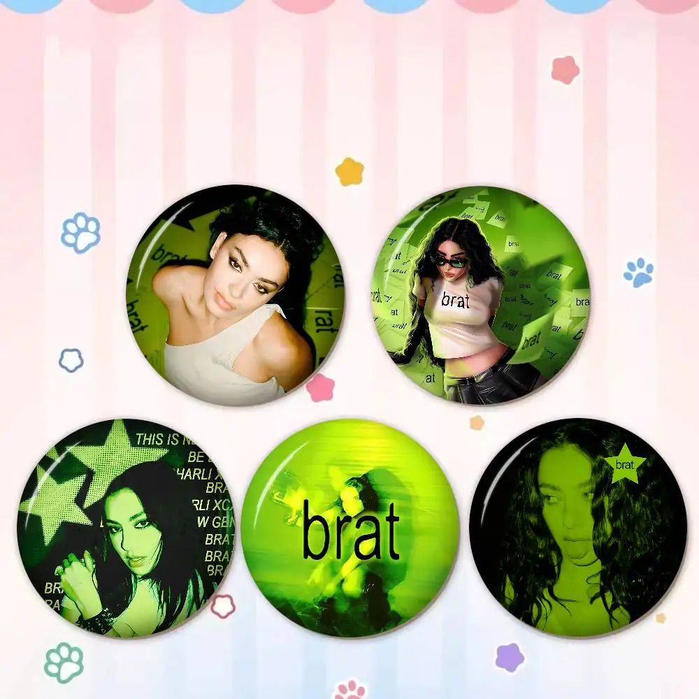 European and American Pop Singer Charli XCX Anime Brooches Cute Cartoon  Badge Jacket Jeans Lapel Pin Gift Accessorie