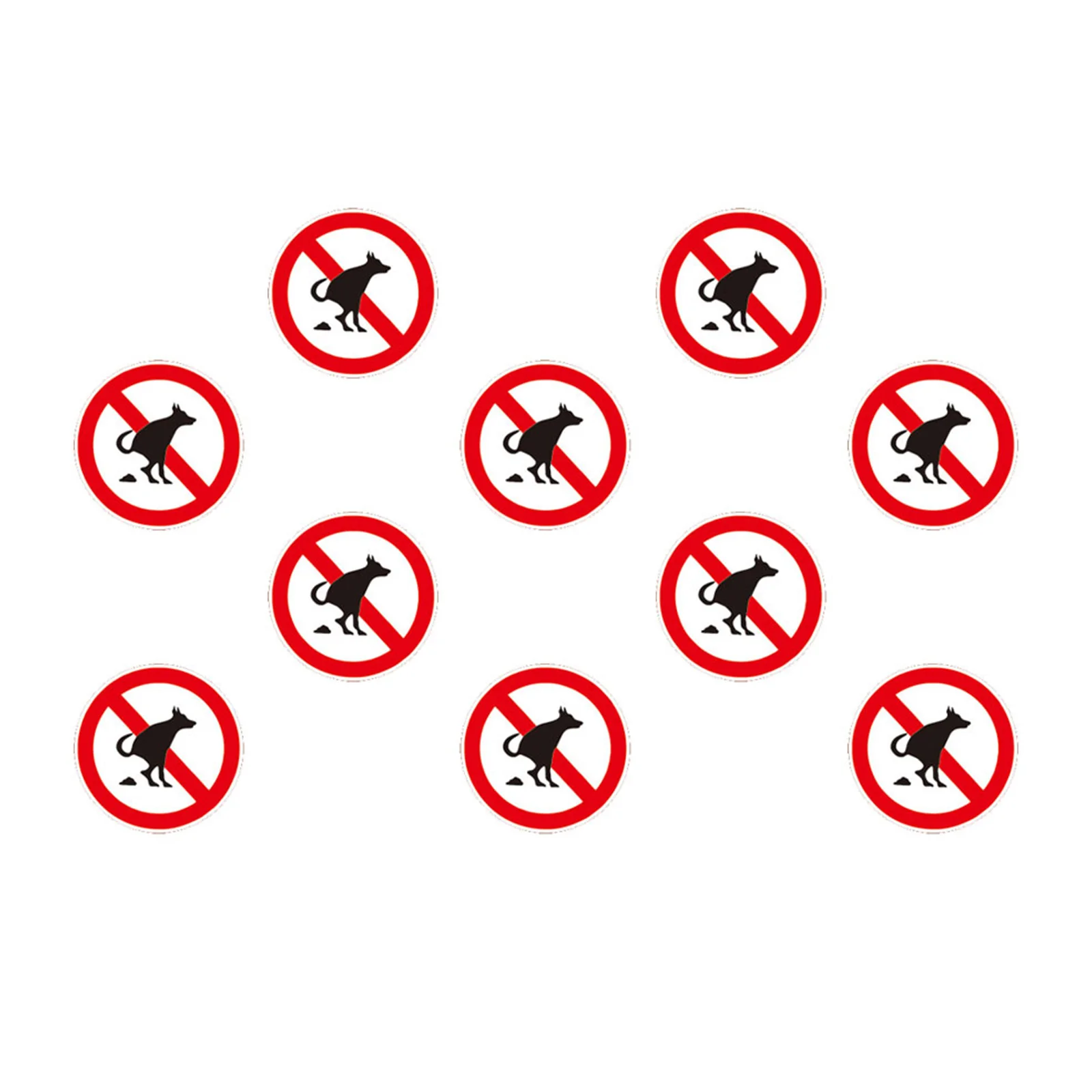 

10 Sheets No Pet Pooping Waterproof Sign Stickers Durable Thick Material Easy Attach Flat Surfaces Cars Outdoor Indoor Decal