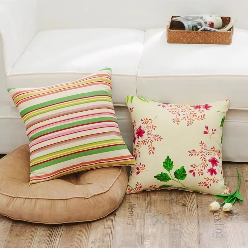 

Girls Cushion Cover Senior Pillow Cover Does Not Lose Color Living Room Office Sofa Nap Backrest Rustic Plaid Fabrics