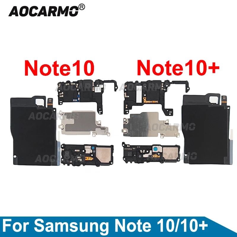 Aocarmo For Samsung Note 10 Plus Note10+ Loudspeaker Wireless Charging Coil NFC Signal Antenna Mainboard Metal Cover Repair Part