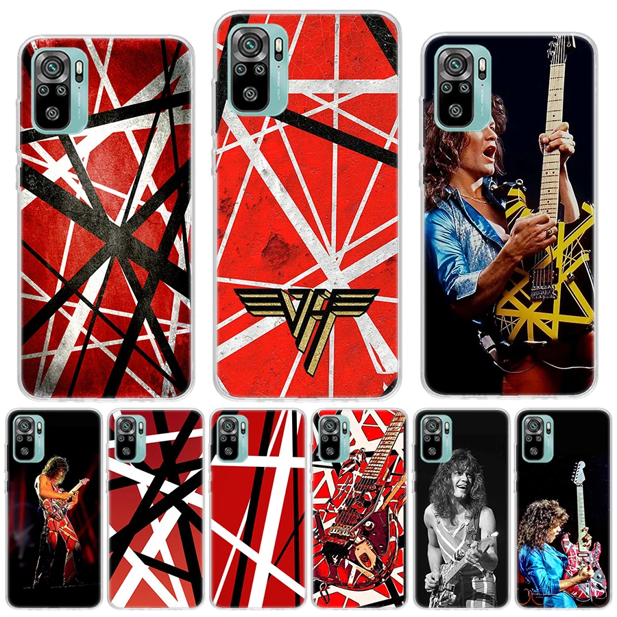 Eddie Van Halen Graphic Guitar Silicon Call Phone Case For Xiaomi Redmi Note 13 12 12S 11 11S 10 10S 11T 11E Pro Plus 9 9S 9T 8 