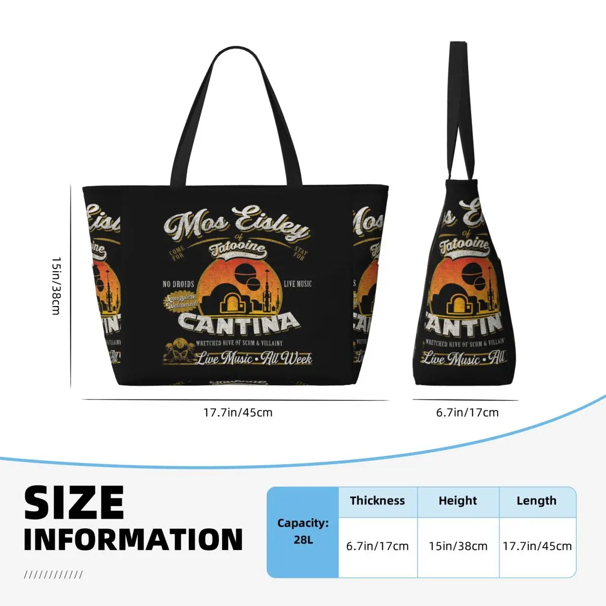 Mos Eisley Cantina Tatooine Dks Strand Draagtas Sport Gym Yoga Duffle Grote Draagtas Vrouwen Reistas Fitness tas