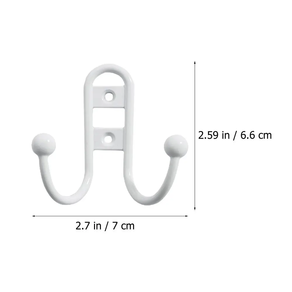 5Pcs Sturdy Metal Wall Hooks Heavy Duty Rust Proof Simple Design Easy Mount Wall Hanger for Towels Clothes Hats Bags Home Use