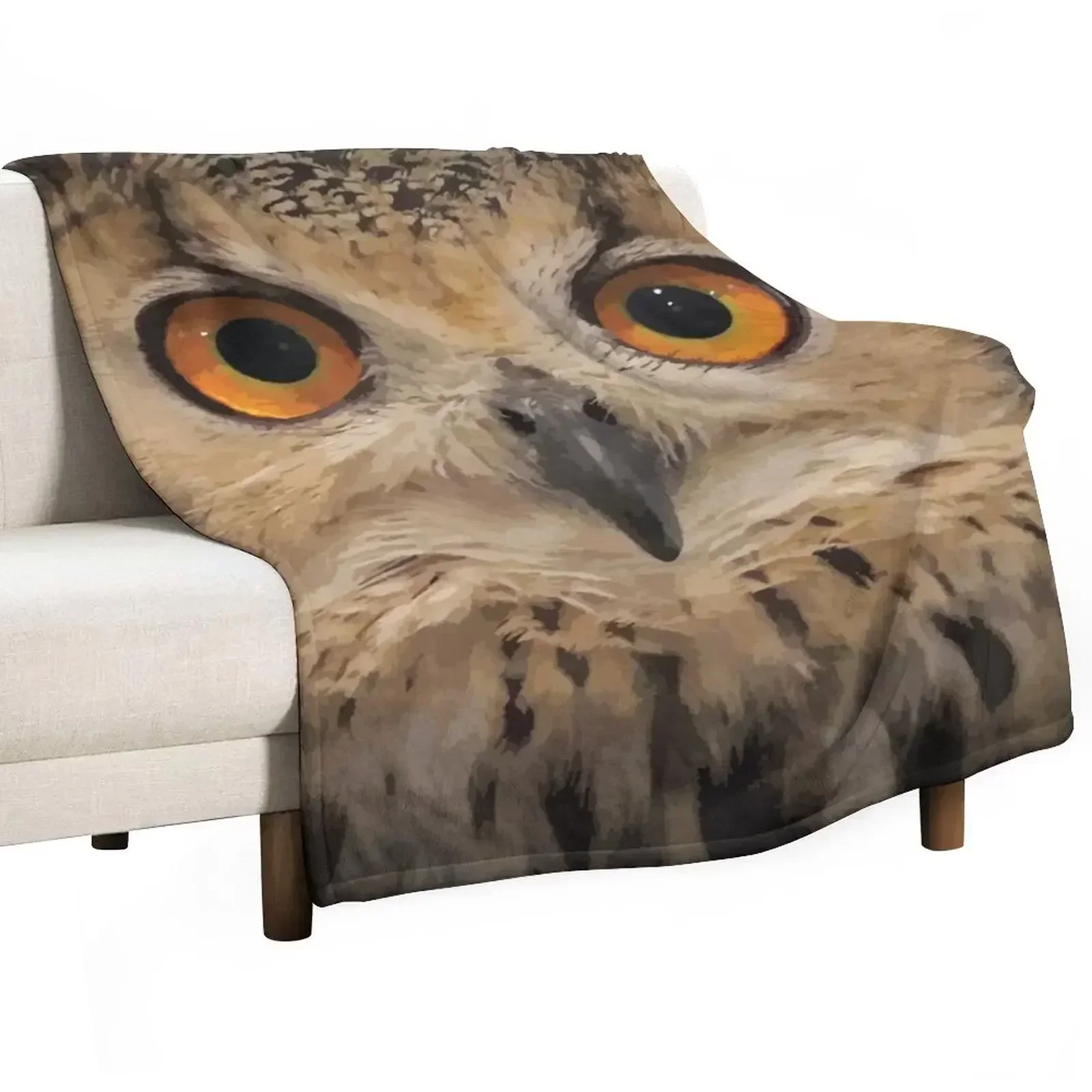 

Indian Eagle Owl Throw Blanket Soft Cozy Blanket for Pet Kids Adults