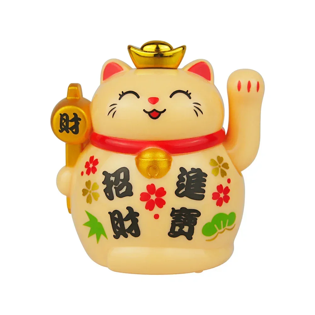 Solarbetriebene glückliche Katze, begrüßende chinesische glückliche Katze, winkende Hand, der Glück verdammt, Katzenfiguren für Heimdekorationszubehör – Detail 18