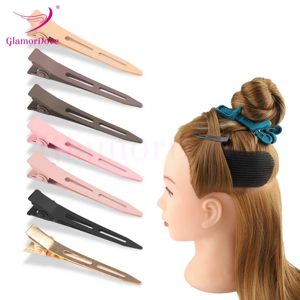 GlamorDove Metal Hairdressing Sectioning Matte Finish Clip Hairpin Clamps Hair Root Styling Tools Fluffy Hairpin DIY Clip Tools