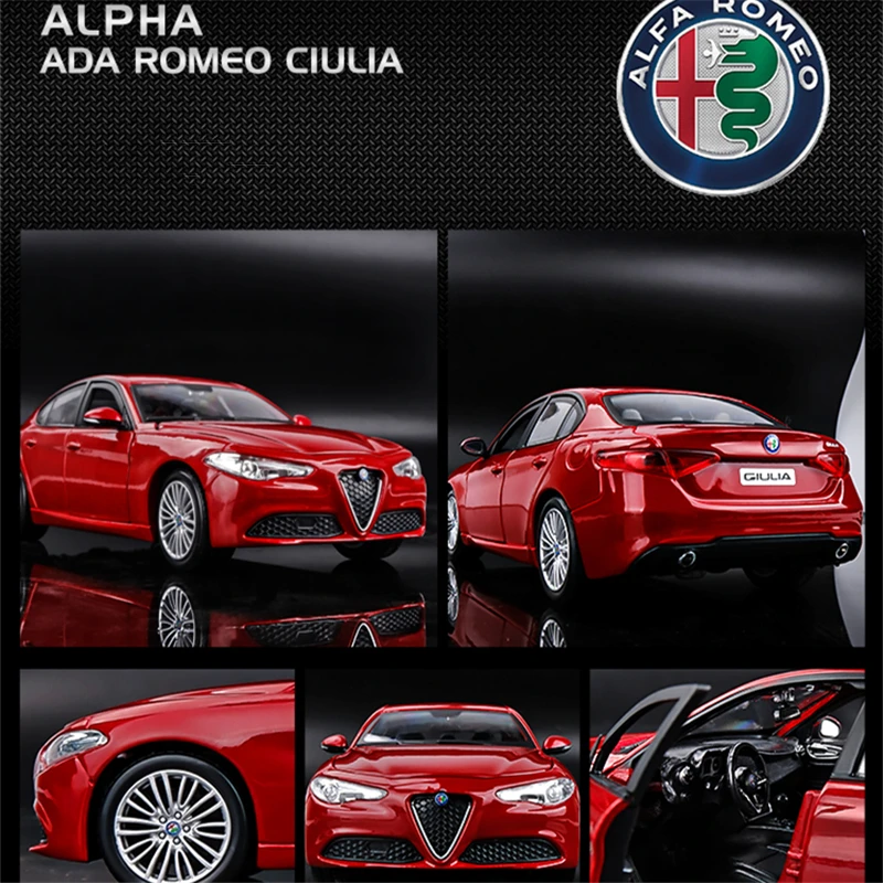 1:24 Alfa Romeo Giulia Sports Alloy Car Model Diecasts & Toy Vehicles Metal Toy Car Model High Simulation Collection Kids Gift