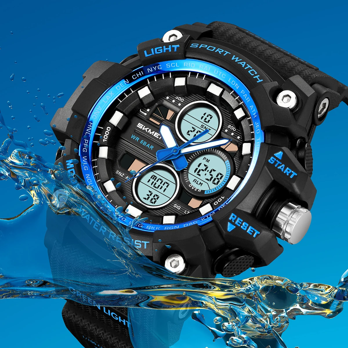 SKMEI Fashion Large Dial Digital Electronic Watch Outdoor Sports Watches For Men Waterproof Quartz Wristwatches Horloges Mannen