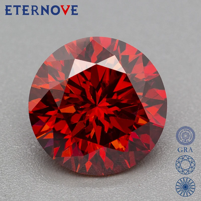 

Moissanite Lab Diamonds Moissanite Stone Garnet color Plum Blossom cut 5.0-11.0mm 0.5-5.0ct Pass Diamond Tester GRA Certificate