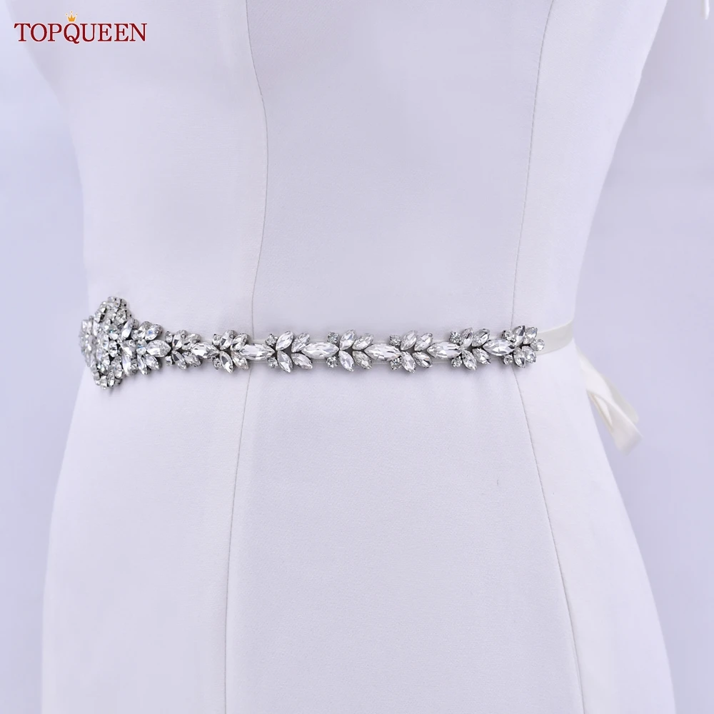 TOPQUEEN S124 اكسسوارات الزفاف مساء النساء المغربي الجمال صائق حزام اليدوية ضئيلة حجر الراين الماس حزام الزفاف