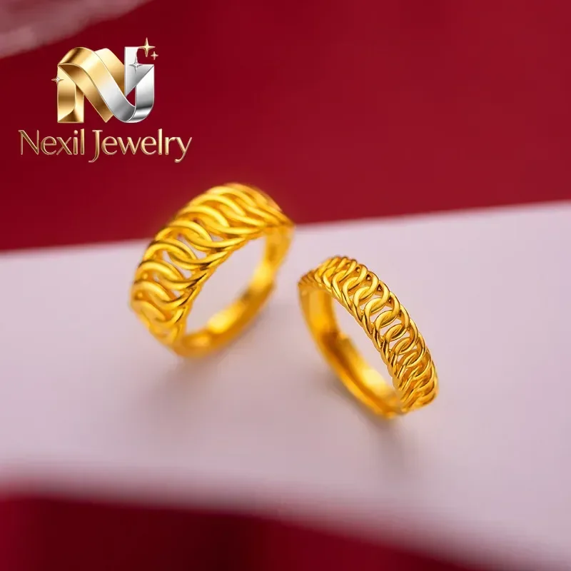Nexil Jewelry  AU999 Pure Gold Seiko Boss Ring - Fashionable All - match Real Gold Ring, Also for Couples