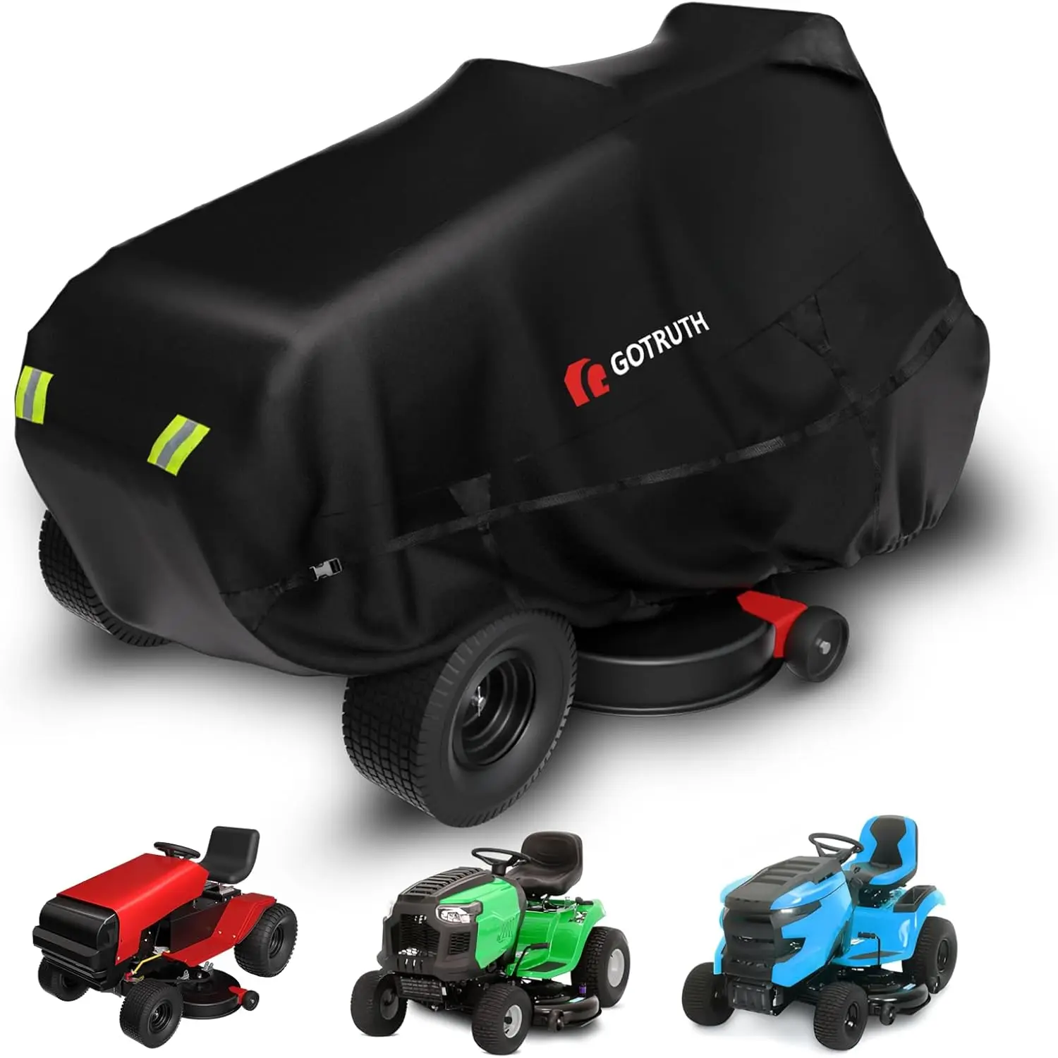 

Прочный чехол для газонокосилки из ткани Оксфорд 900D - водонепроницаемый, устойчивый к УФ-излучению, ветро- и пылезащитный для райдерных газонокосилок (черный)