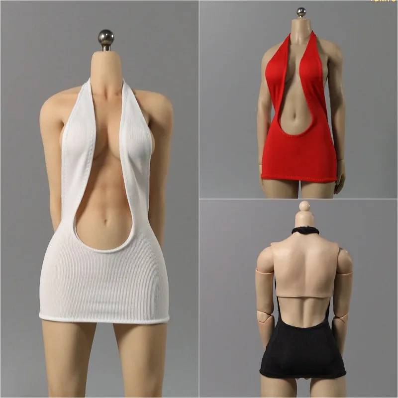 

DMTOYS DF087 DF088 1/6 Female Strap Swimsuit Jumpsuit Neck Wrapping Butt Skirt Clothes Model for 12 '' Soldier Action Figure